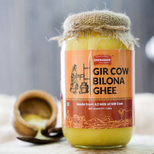 Dhenusaar Gir Cow Ghee | 1-litre | Vedic Bilona Made | Exclusively Gir Cow's Only | Premium & Traditional