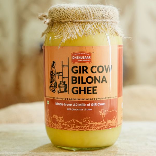Dhenusaar A2 Gir Cow Ghee | 1-litre | Vedic Bilona Made | Exclusively Gir Cow's Only | Premium & Traditional